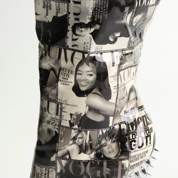 VOGUE Magazine FASHION Collage Studded Stiletto Woman Platform BOOTS supermodel - Picture 6 of 9